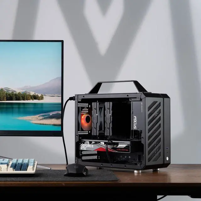 Alt view image 6 of 7 - Mechanic Master C26 Soundwave 13.3L Portable MATX Mini PC Case | Aluminum Chassis with Carry Handle, Supports SFX PSU, 310mm GPU, 135mm Air Cooler, Compact Travel Deskt
