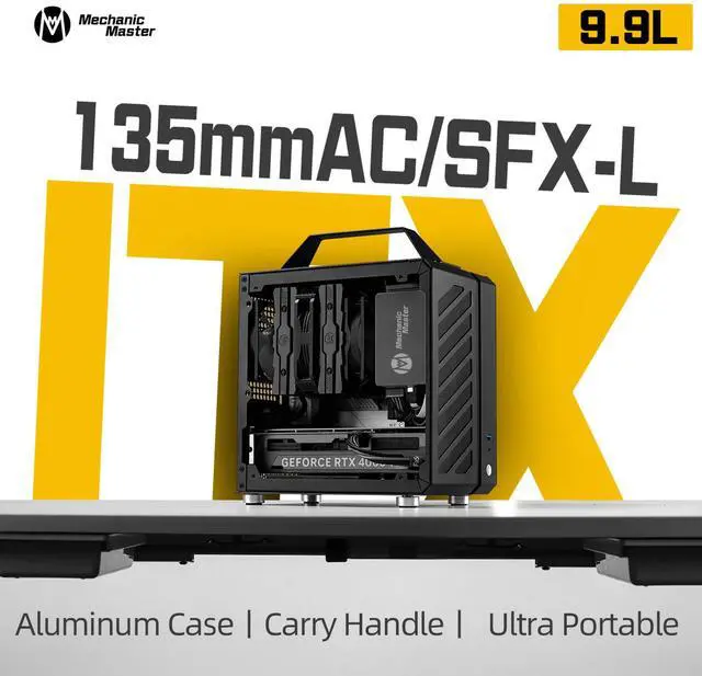 Alt view image 2 of 7 - Mechanic Master C24 Mini ITX PC Case, 9.9L Compact Chassis, Support 135mm Air Cooler, SFX PSU, 245mm Graphics Card, Multiple Color Options Black