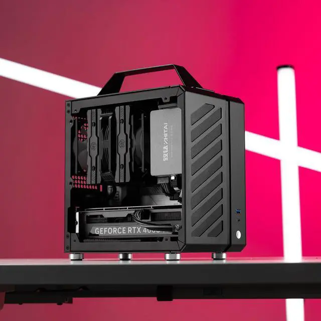 Alt view image 6 of 7 - Mechanic Master C24 Mini ITX PC Case, 9.9L Compact Chassis, Support 135mm Air Cooler, SFX PSU, 245mm Graphics Card, Multiple Color Options Black
