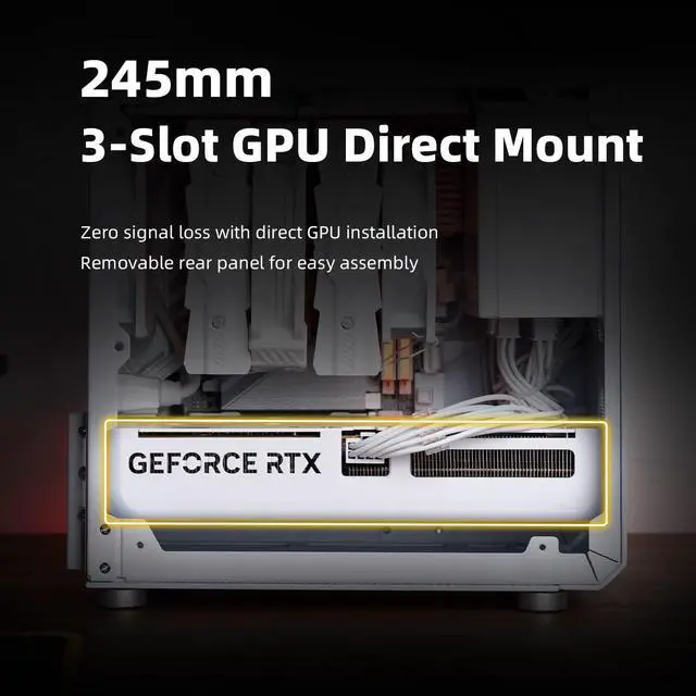 Alt view image 5 of 7 - Mechanic Master C24 Mini ITX PC Case, 9.9L Compact Chassis, Support 135mm Air Cooler, SFX PSU, 245mm Graphics Card, Multiple Color Options Yellow