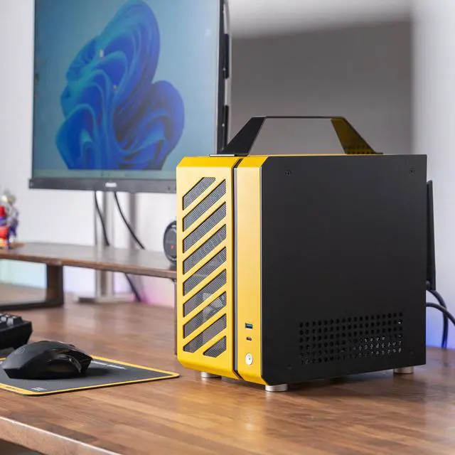 Alt view image 7 of 7 - Mechanic Master C24 Mini ITX PC Case, 9.9L Compact Chassis, Support 135mm Air Cooler, SFX PSU, 245mm Graphics Card, Multiple Color Options Yellow