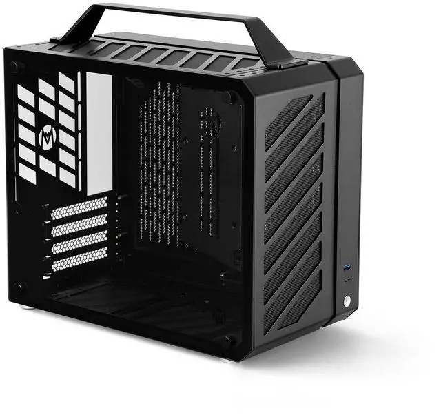 Main image of Mechanic master C28 case | 17.9L ultra-compact portable handle MATX compatible with 240 Aio /162mm air-cooler options SFX & ATX power supply compatible space-saving PC case Case (Elegant Black)
