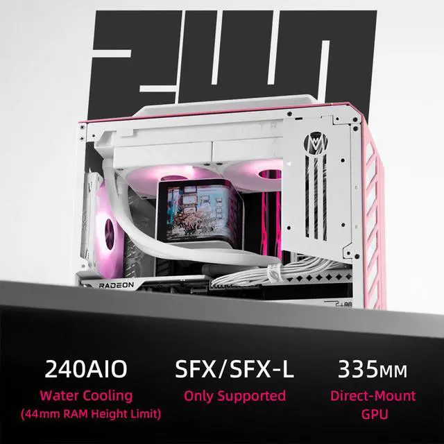 Alt view image 3 of 7 - Mechanic master C28 case | 17.9L ultra-compact portable handle MATX compatible with 240 Aio /162mm air-cooler options SFX & ATX power supply compatible space-saving PC case Case (Elegant Black)