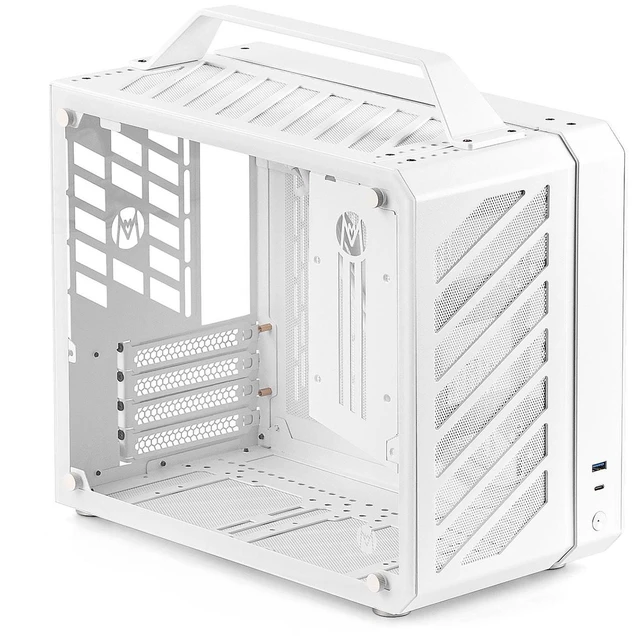 Main image of Mechanic master C28 case | 17.9L ultra-compact portable handle MATX compatible with 240 Aio /162mm air-cooler options SFX & ATX power supply compatible space-saving PC case Case (Polar White)