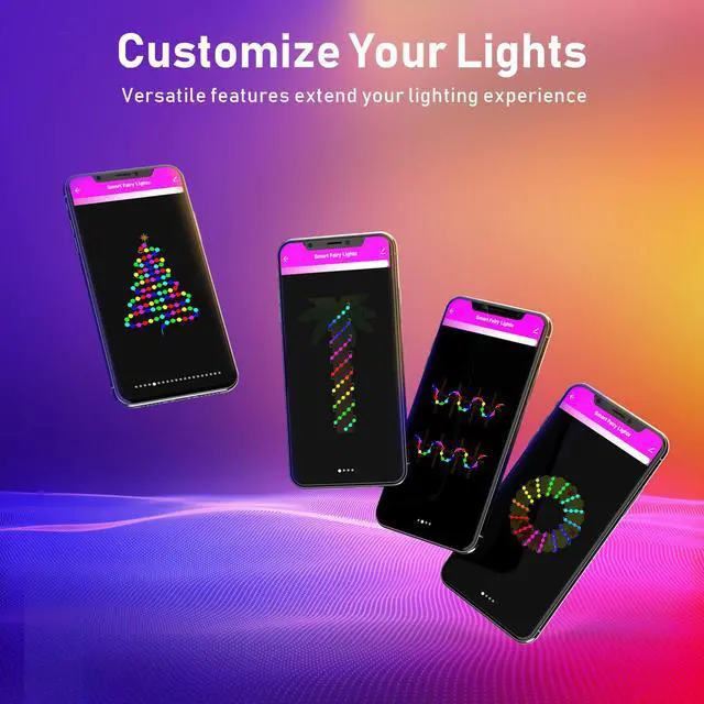 Alt view image 6 of 6 - Led Globe String Light Christmas Decor Holiday Lights Intelligent APP Control Music Sync Fairy Outdoor Garden Waterproof Garland