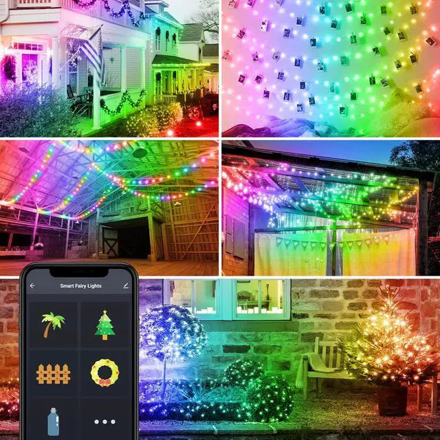 Alt view image 5 of 6 - Led Globe String Light Christmas Decor Holiday Lights Intelligent APP Control Music Sync Fairy Outdoor Garden Waterproof Garland
