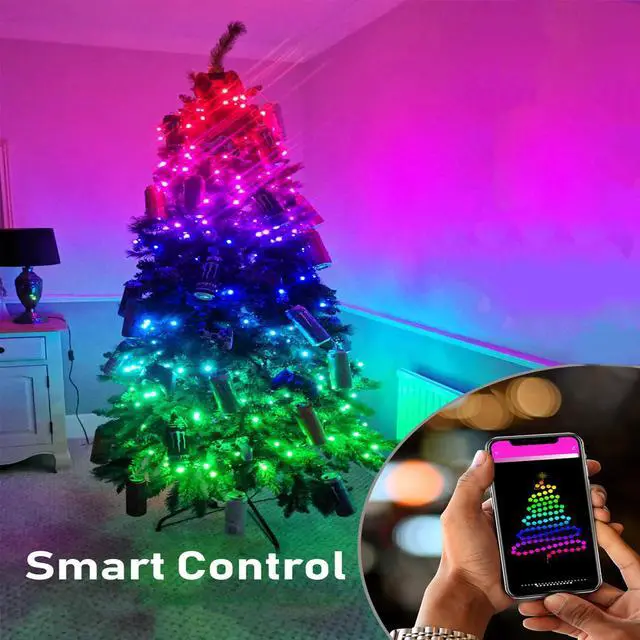 Alt view image 2 of 6 - Colourful Smart Fairy Lights 20 Dynamic Modes 4 Music Sync APP+Remote Control for Christmas Garland Bedroom Party Bottle Décor
