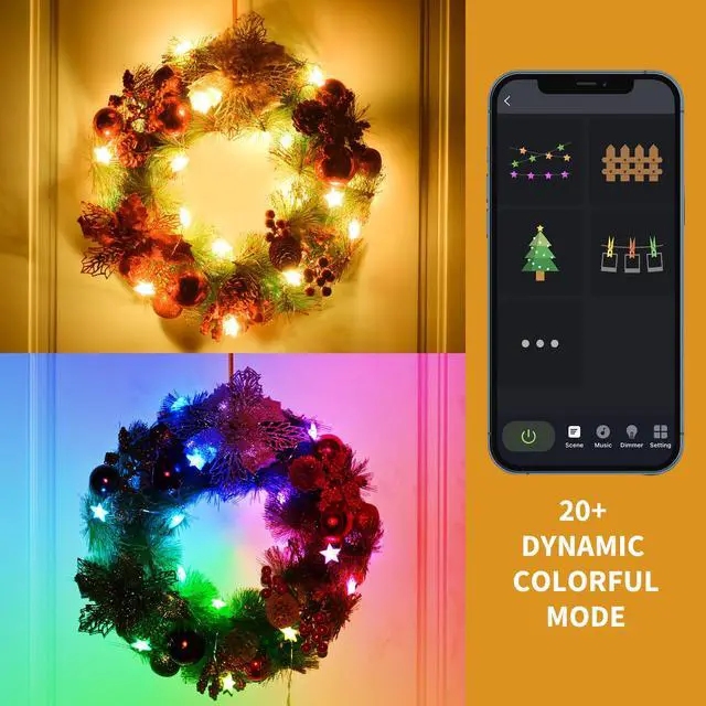 Alt view image 6 of 6 - 6.56FT USB Copper Wire Smart Star String Lights APP Control Bluetooth-compatible RGB For Garland Wedding Decoration 2023