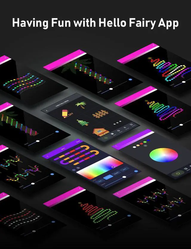 Alt view image 6 of 6 - Dreamcolor Smart String Lights Music RGBW Party Hallow Christmas Tree Garland Decoration Outdoor 20 m