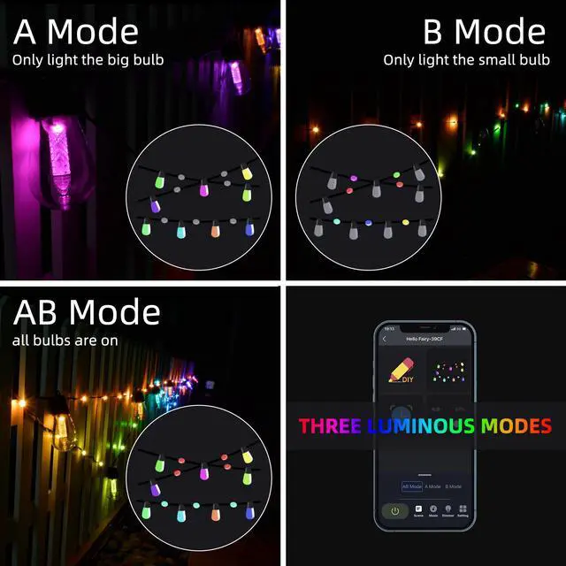 Alt view image 4 of 7 - LED Fairy Solar String Lights IP65 Waterproof Outdoor S14 Christmas Decoration Bulb Holiday Garland Garden Solar Lamp for Patio