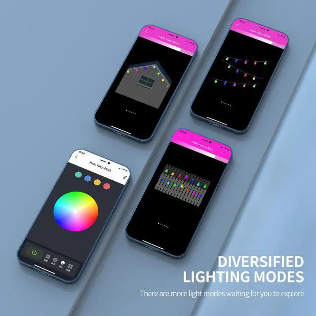 Alt view image 6 of 6 - LED Fairy String Lights Solar Powered Smart App RGB Christmas Garland Outdoor Waterproof Decoration Light Remote S14 Bulb Decor Garden Party