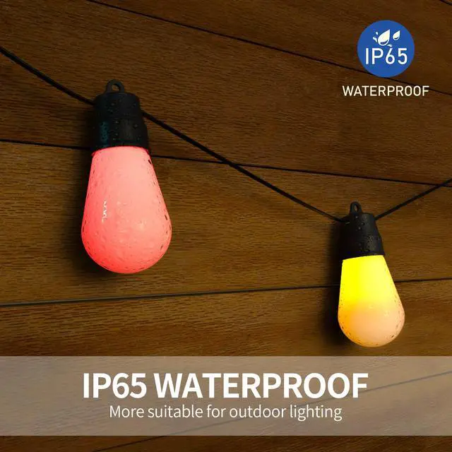 Alt view image 4 of 6 - LED Fairy String Lights Solar Powered Smart App RGB Christmas Garland Outdoor Waterproof Decoration Light Remote S14 Bulb Decor Garden Party