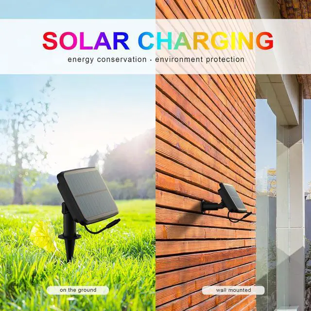Alt view image 2 of 6 - LED Fairy String Lights Solar Powered Smart App RGB Christmas Garland Outdoor Waterproof Decoration Light Remote S14 Bulb Decor Garden Party