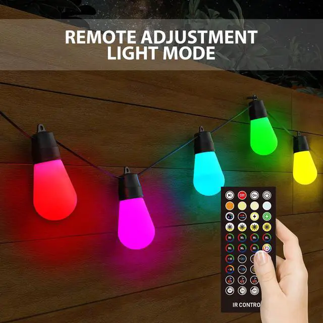 Alt view image 3 of 6 - LED Fairy String Lights Solar Powered Smart App RGB Christmas Garland Outdoor Waterproof Decoration Light Remote S14 Bulb Decor Garden Party