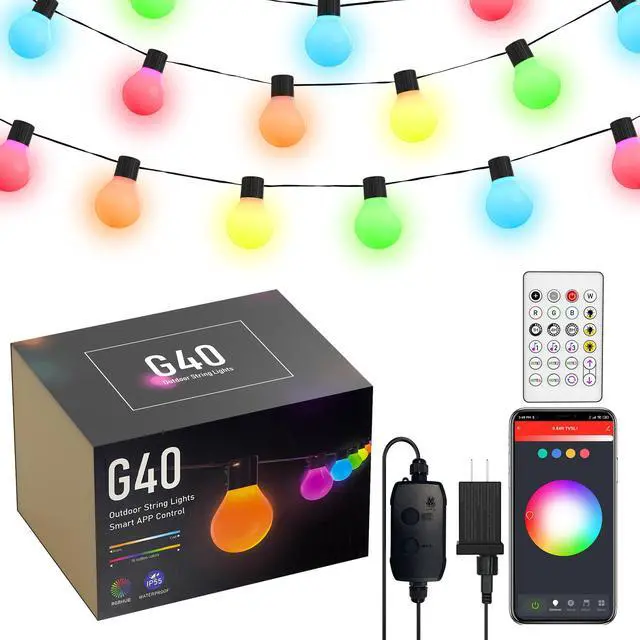 Main image of G40 Globe Outdoor LED String Lights DIY Shatterproof Bulbs Waterproof for Patio Garden Outside Backyard Christmas Ramadan