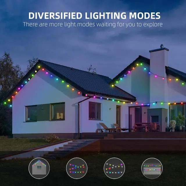 Alt view image 2 of 6 - G40 Globe Outdoor LED String Lights DIY Shatterproof Bulbs Waterproof for Patio Garden Outside Backyard Christmas Ramadan