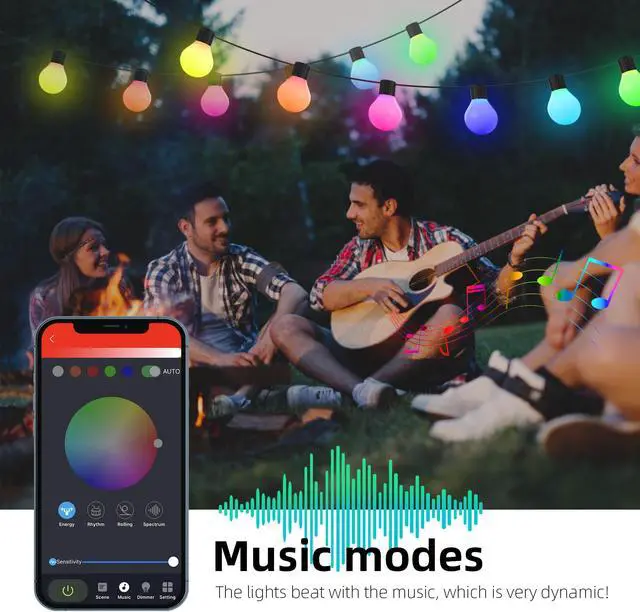 Alt view image 5 of 6 - G40 Globe Outdoor LED String Lights DIY Shatterproof Bulbs Waterproof for Patio Garden Outside Backyard Christmas Ramadan