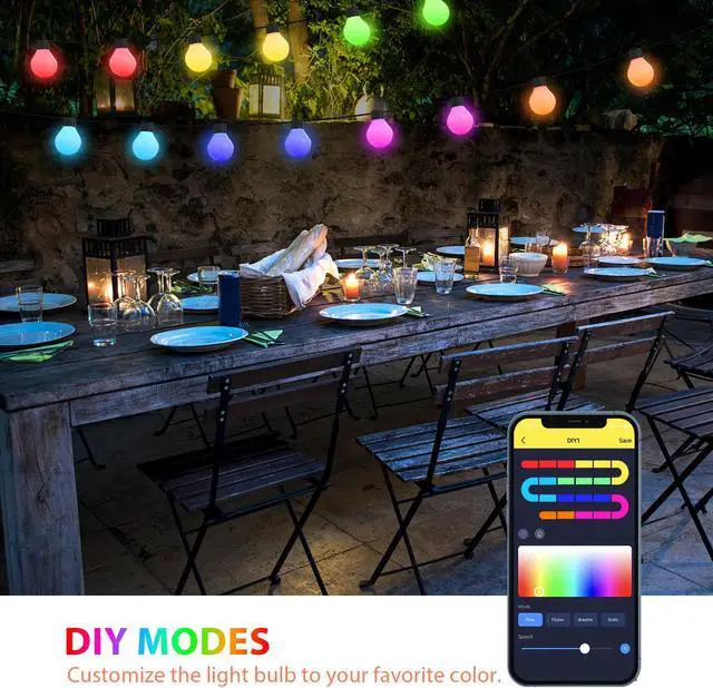 Alt view image 4 of 6 - G40 Globe Outdoor LED String Lights DIY Shatterproof Bulbs Waterproof for Patio Garden Outside Backyard Christmas Ramadan