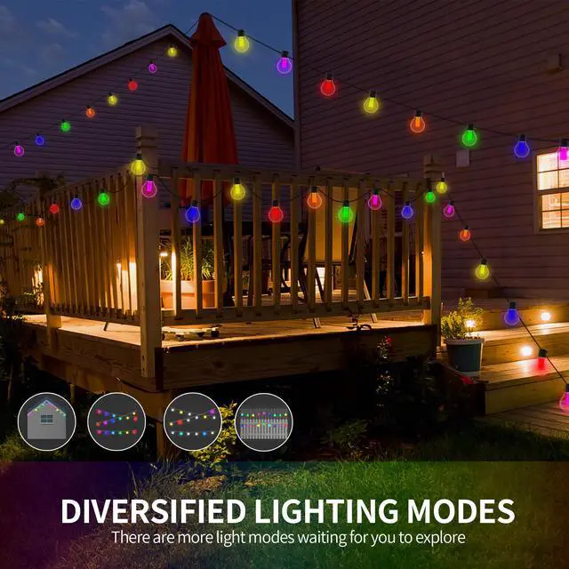 Alt view image 2 of 6 - G40 Globe Outdoor LED String Lights DIY Shatterproof Bulbs Waterproof for Patio Garden Outside Backyard Christmas Ramadan Crystal Wick