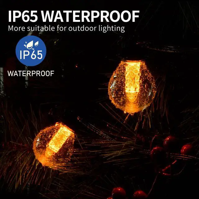Alt view image 5 of 6 - G40 Globe Outdoor LED String Lights DIY Shatterproof Bulbs Waterproof for Patio Garden Outside Backyard Christmas Ramadan Crystal Wick