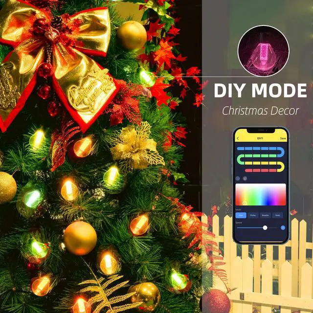 Alt view image 3 of 6 - G40 Globe Outdoor LED String Lights DIY Shatterproof Bulbs Waterproof for Patio Garden Outside Backyard Christmas Ramadan Crystal Wick