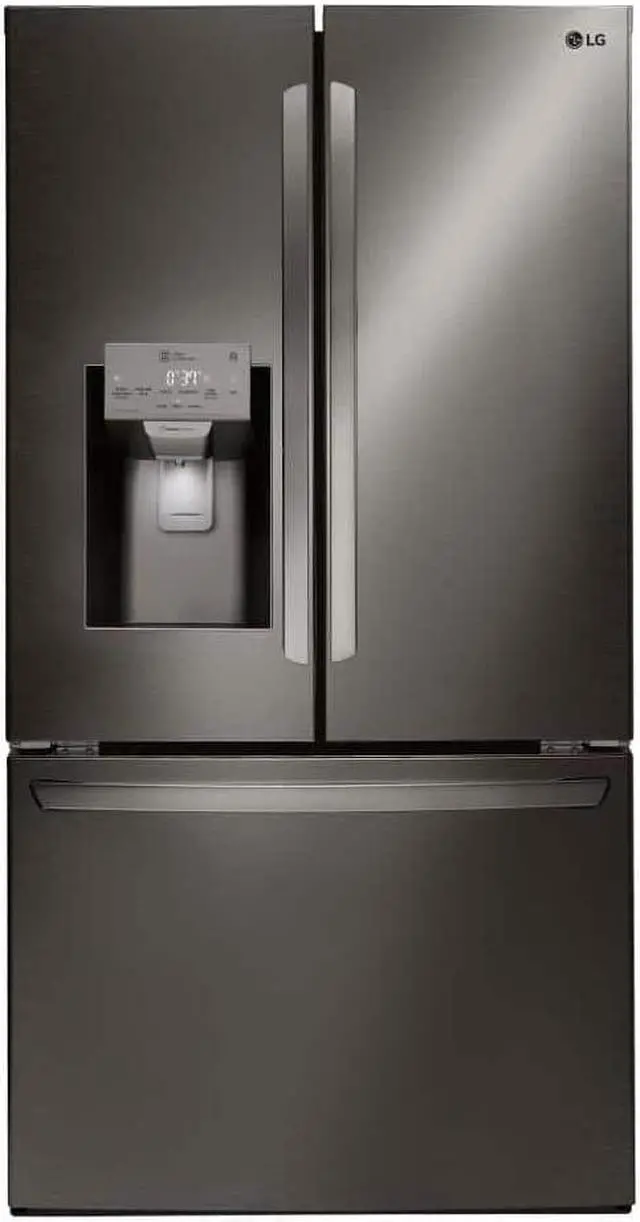 Main image of LG 22.10 cu. ft. Smart wi-fi Enabled French Door Counter-Depth Refrigerator Black Stainless Steel LFXC22526D