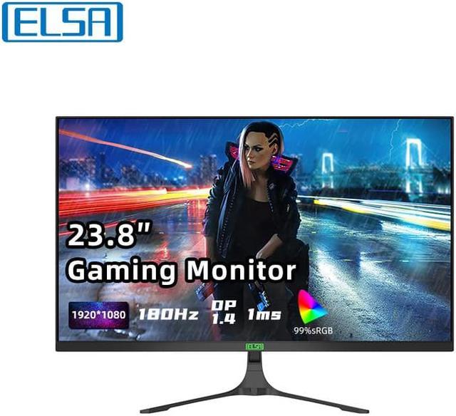 ELSA 23.8'' 180HZ IPS FHD 1ms Response Time Gaming Monitor 1920 x 1080  FreeSync 99% sRGB HDR Support 1 x DisplayPort 1.4, 1 x HDMI 2.1, 24F8