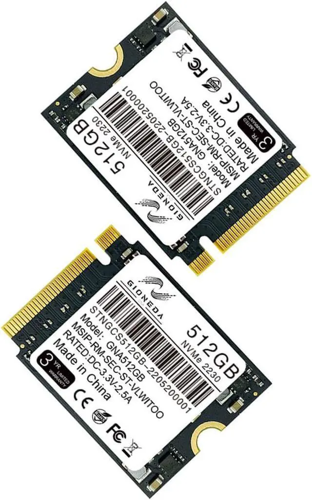 Alt view image 7 of 7 - GIONEDA 512GB M.2 2230 NVMe PCI-Express 3.0x4 Solid State Drive 3D NAND SSD for Surface Laptop 3/4, Surface Go/X/7+, Steam Deck and more
