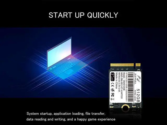 Alt view image 6 of 7 - GIONEDA 512GB M.2 2230 NVMe PCI-Express 3.0x4 Solid State Drive 3D NAND SSD for Surface Laptop 3/4, Surface Go/X/7+, Steam Deck and more