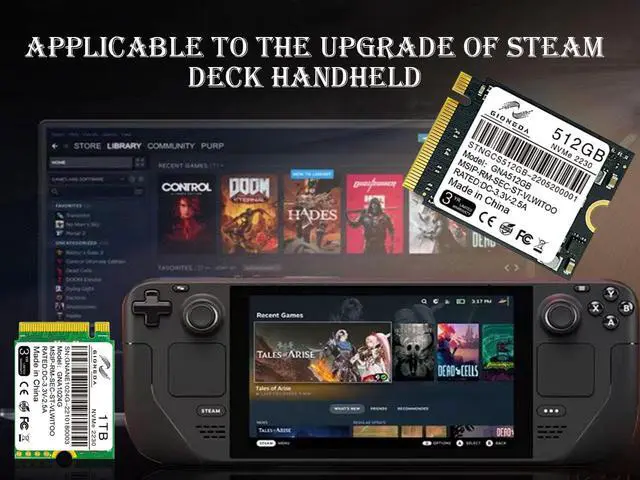 Alt view image 4 of 7 - GIONEDA 512GB M.2 2230 NVMe PCI-Express 3.0x4 Solid State Drive 3D NAND SSD for Surface Laptop 3/4, Surface Go/X/7+, Steam Deck and more