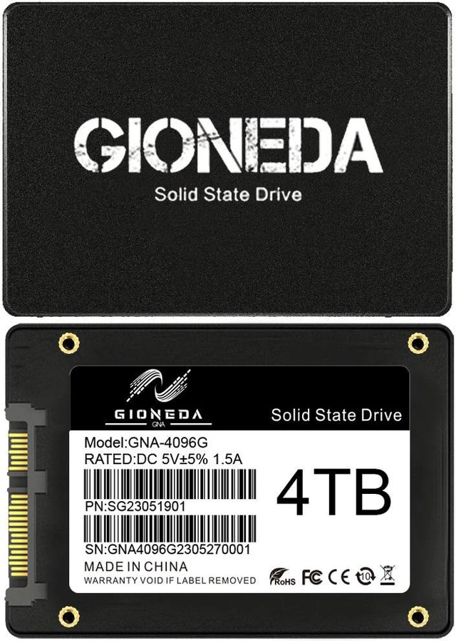 Alt view image 2 of 7 - Gioneda 4TB/2TB SSD 3D NAND SATA III 6Gb/s, 2.5" Internal Solid State Drive up to 540MB/s, Upgrade PC or Laptop Memory and Storage for IT Pros, Creators, Everyday Users, Compatible with SATA II&1