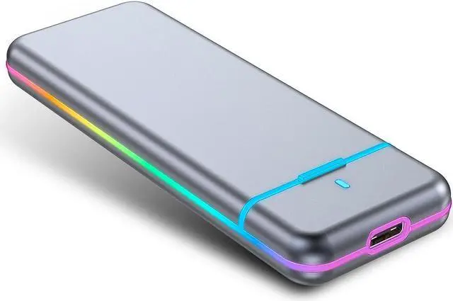 Alt view image 7 of 7 - Gioneda RGB Portable External Solid State Disk - High-Speed Data Transfer Up to 1000MB/s- USB 3.1 TypeC - Shockproof - 1TB