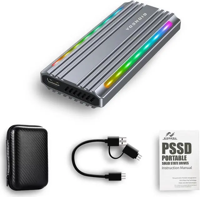Main image of Gioneda RGB Portable Solid State Disk - External 512GB High-Speed Data Transfer Up to 1000MB/s USB 3.1 Type C SSD Drive