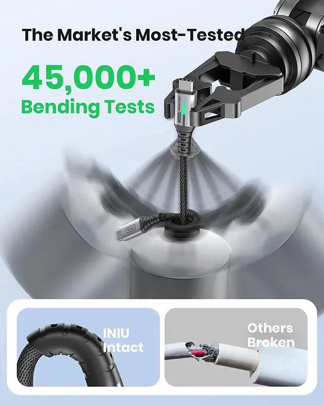 Alt view image 5 of 6 - USB C to USB C Cable, I 100W PD 5A Fast Charging Type C to Type C Cable [6.6ft], Nylon Braided USB-C Cord Phone Charger for Samsung S22 Note 20 iPad Pro MacBook Tablets LG Google etc.