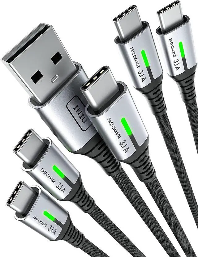 Main image of USB C Cable, INIU [5 Pack 3.1A] QC Fast Charging USB Type C Cable, Nylon(1.6+3.3+3.3+6.6+6.6ft) Phone Charger USB A to USB C Cable for Samsung Galaxy S21 S20 S10 Plus Note 10 LG Google Pixel iPhone 15