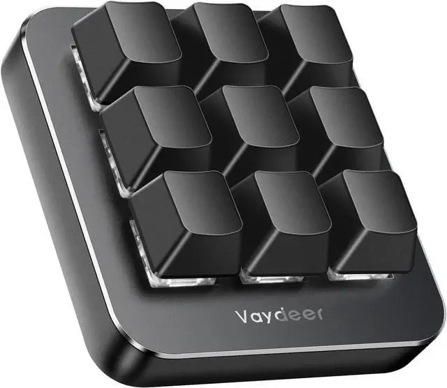 Main image of VAYDEER One-Handed Mechanical Keyboard with 9 Fully Programmable Keys Support NKRO, Hotkeys, One-Click Start, Floating Window and Macro Multifunctional Keypad Compatible with iOS,Windows