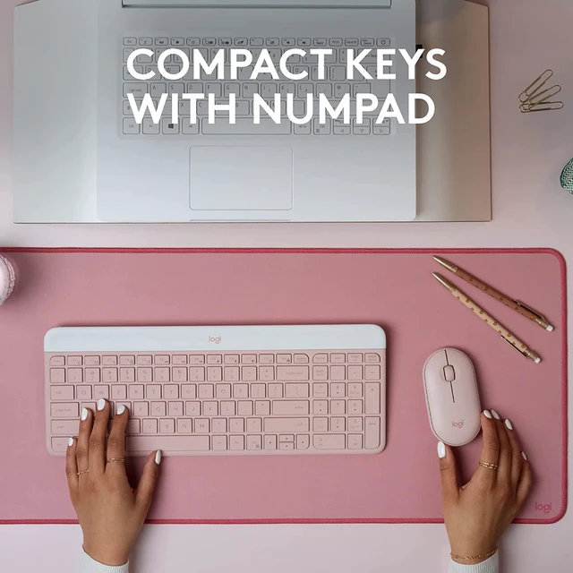Alt view image 2 of 7 - MK470 Slim Wireless Combo Compact Keyboard and Mouse - Rose