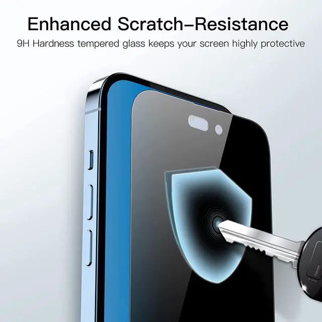 Alt view image 5 of 7 - Privacy Full Coverage Screen Protector for iPhone 14 Pro Max 6.7-Inch Anti-Spy Tempered Glass Film Edge to Edge Protection Case-Friendly 2-Pack