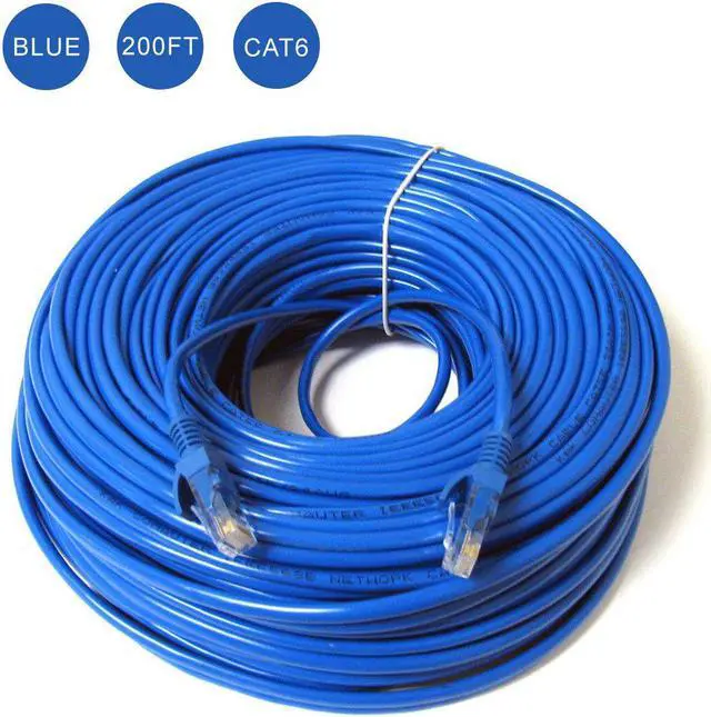 Alt view image 6 of 6 - KUNOVA (TM) Ethernet Cable Cat6 200ft Blue, Network Cable Wire Cat 6 Ethernet Patch Cable Cord, Internet Cable with Snagless RJ45 Connectors - 200 Feet Blue