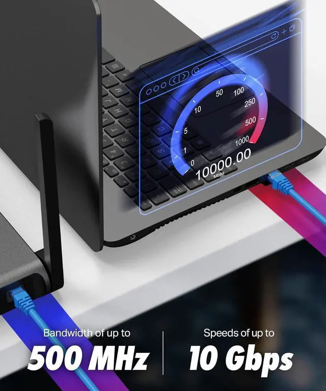 Alt view image 6 of 7 - Ultra Clarity Cables Cat6 Ethernet Cable, 30 ft - RJ45, LAN, UTP CAT 6, Network Cord, Patch, Internet Cable - 30 Feet - Blue