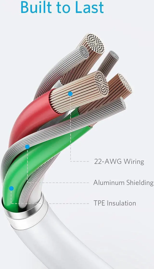 Alt view image 5 of 6 - Anker iPhone Charger Cable, Powerline II Lightning Cable (10ft), Durable Cable, MFi Certified for iPhone X / 8/8 Plus /7/7 Plus / 6/6 Plus / 5s (White), iPad 8, and More