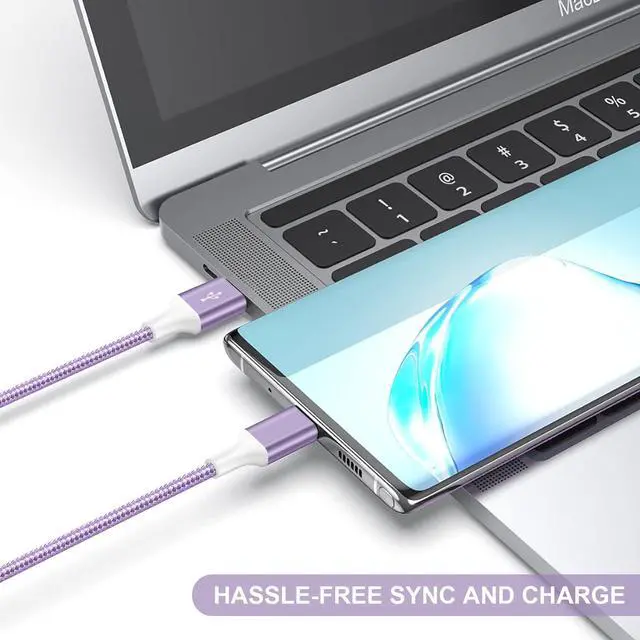 Alt view image 5 of 7 - USB C Cable, 5Pack3/3/6/6/10FT Nylon Braided 3A Fast Charging Cord for Samsung Galaxy Samsung Galaxy S22 S21 S20 A20 A50 S10 LG Xiaomi Motorola.