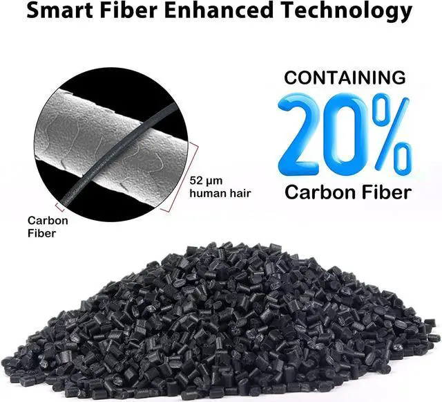 Alt view image 2 of 7 - Carbon Fiber ABS Filament 1.75mm, Lightweight & High Toughness, Enhanced ABS-CF 3D Printer Filament, Black Carbon Fiber Filament ABS Filament 1kg(2.2lbs) Spool