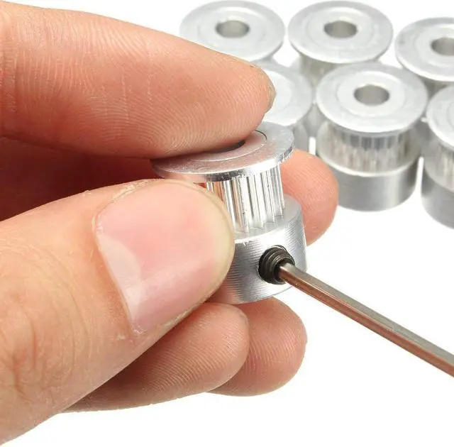 Alt view image 4 of 4 - Zeelo 5M GT2 Timing Belt 6mm Width + 4pcs 20 Teeth 5mm Bore Timing Pulley Wheel + 4pcs Idler + 8pcs Tensioner Spring Torsion + 4pcs Gear Clamp Mount Block with Allen Wrench for 3D Printer