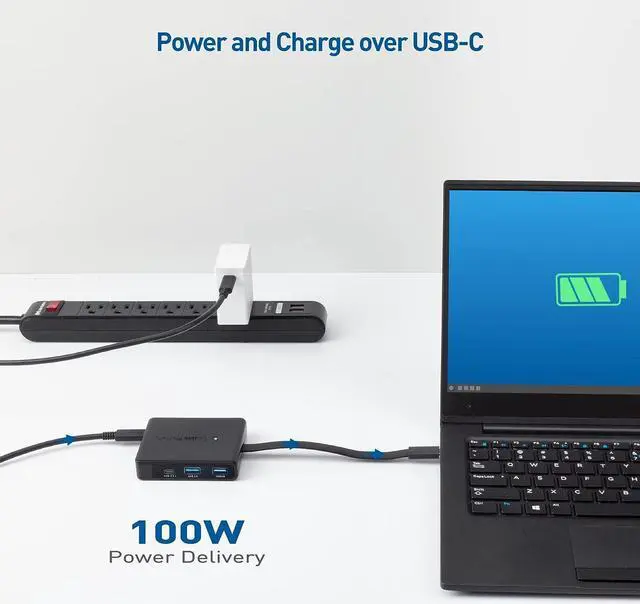 Alt view image 5 of 7 - Cable Matters Triple Monitor USB C Hub (USB C Dock) with 3X DisplayPort, USB-A and USB-C, Gigabit Ethernet, and 100W Charging - Thunderbolt 3, Thunderbolt 4, USB4 Compatible for Surface Pro, XPS
