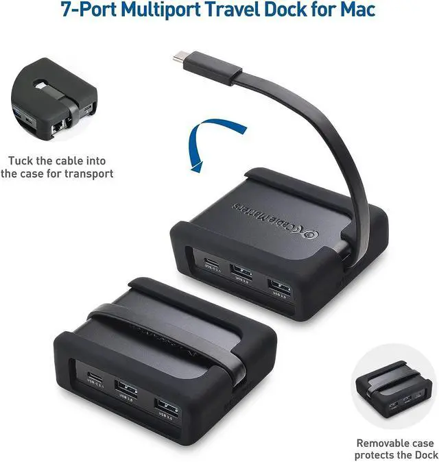 Alt view image 6 of 7 - Cable Matters Triple Monitor USB C Hub (USB C Dock) with 3X DisplayPort, USB-A and USB-C, Gigabit Ethernet, and 100W Charging - Thunderbolt 3, Thunderbolt 4, USB4 Compatible for Surface Pro, XPS