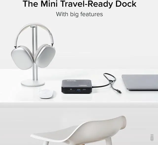 Alt view image 5 of 7 - Plugable 7-in-1 USB C Docking Station Dual Monitor - Dual HDMI Dock is Compatible with Mac and Windows, USB4, Thunderbolt, 100W PD, 2X HDMI, 1x USB-C, 1Gbps Ethernet, 1x USB 3.0, SD Card Reader