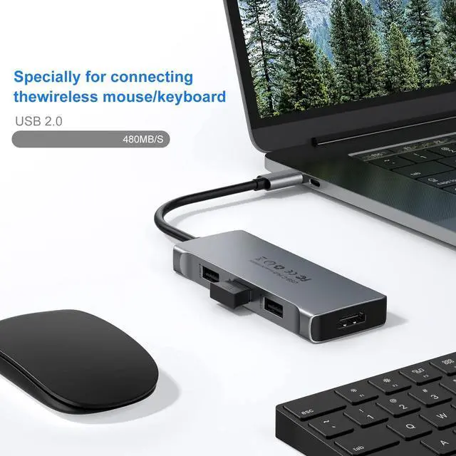 Alt view image 6 of 7 - Docking Station USB C Hub to Dual HDMI Adapter,Dual 4K Multi Monitors USB C Adapter with 2 HDMI Ports,3USB Port,PD for Windows Compatible with Dell,Lenovo,HP,iPhone 15 Pro Max/15 Pro/15 Plus/15