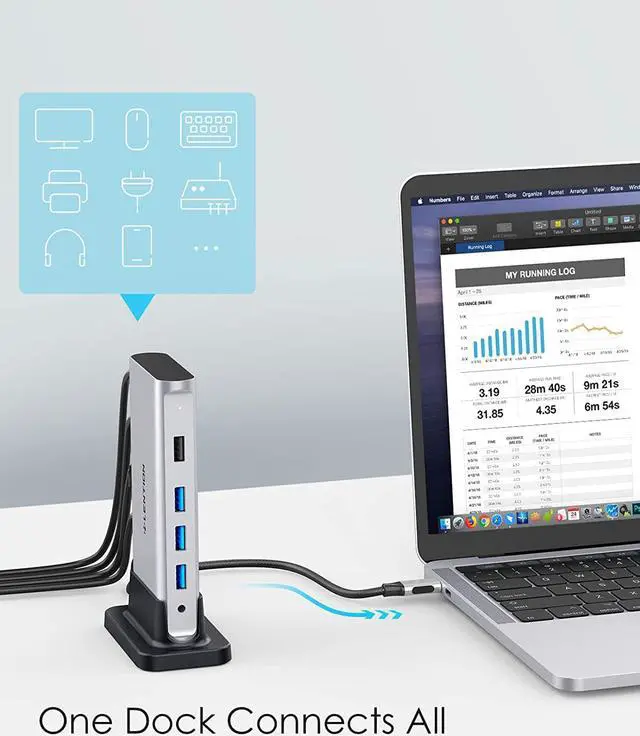 Alt view image 5 of 6 - LENTION USB C Docking Station 100W PD, 4K HDMI,Gigabit Ethernet Dock,USB 3.0/2.0 & Aux Hub Compatible 2023-2016 MacBook Pro,Mac Air/Surface,Steam Deck,More,Stable Driver Certified (CB-D53, Silver)