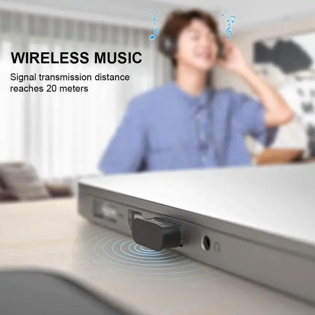 Alt view image 7 of 7 - USB Bluetooth Adapter for PC Receiver - Techkey Mini Bluetooth 5.0 EDR Dongle transmitter for Computer Desktop Transfer for Laptop Bluetooth Headset Speaker Keyboard Mouse Printer Windows11/10/8.1/8/7
